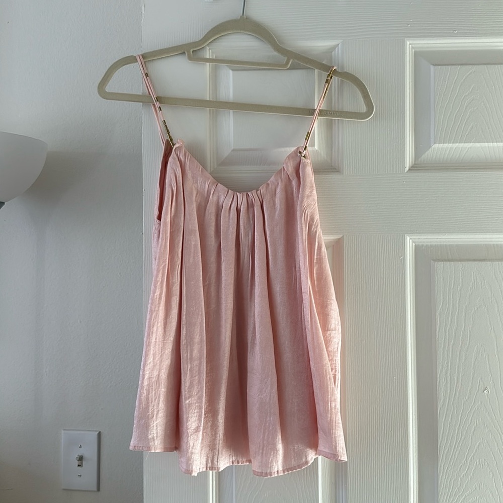 Pink silky top